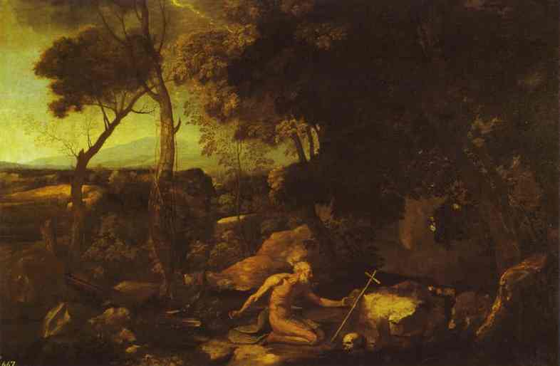Landscape With St. Jerome — Никола Пусен