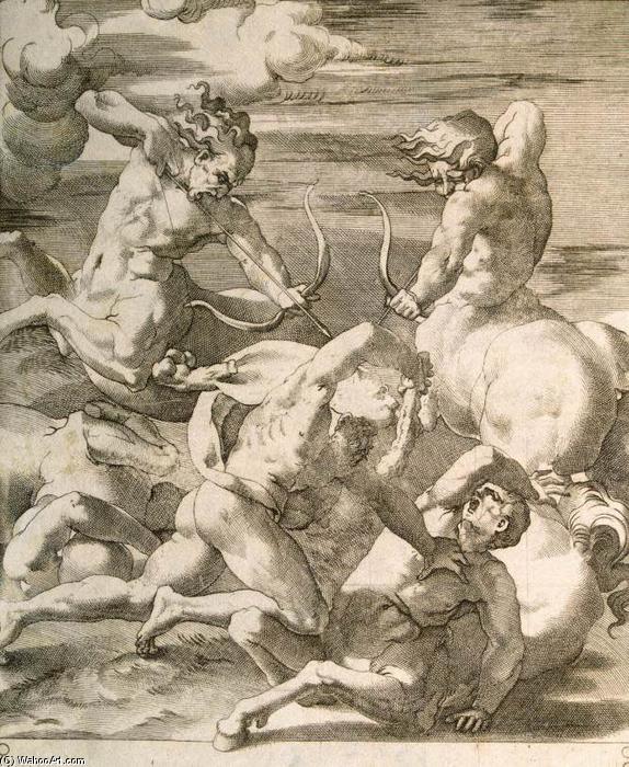 Battle Between Hercules And Centaurs — Giovanni Jacopo Caraglio