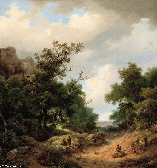 Travellers Resting By The Side Of A Path — Marinus Adrianus Koekkoek