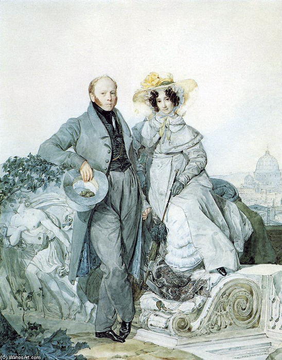 Portrait Of G. N. And V. A. Olenin — Karl Pavlovich Bryullov