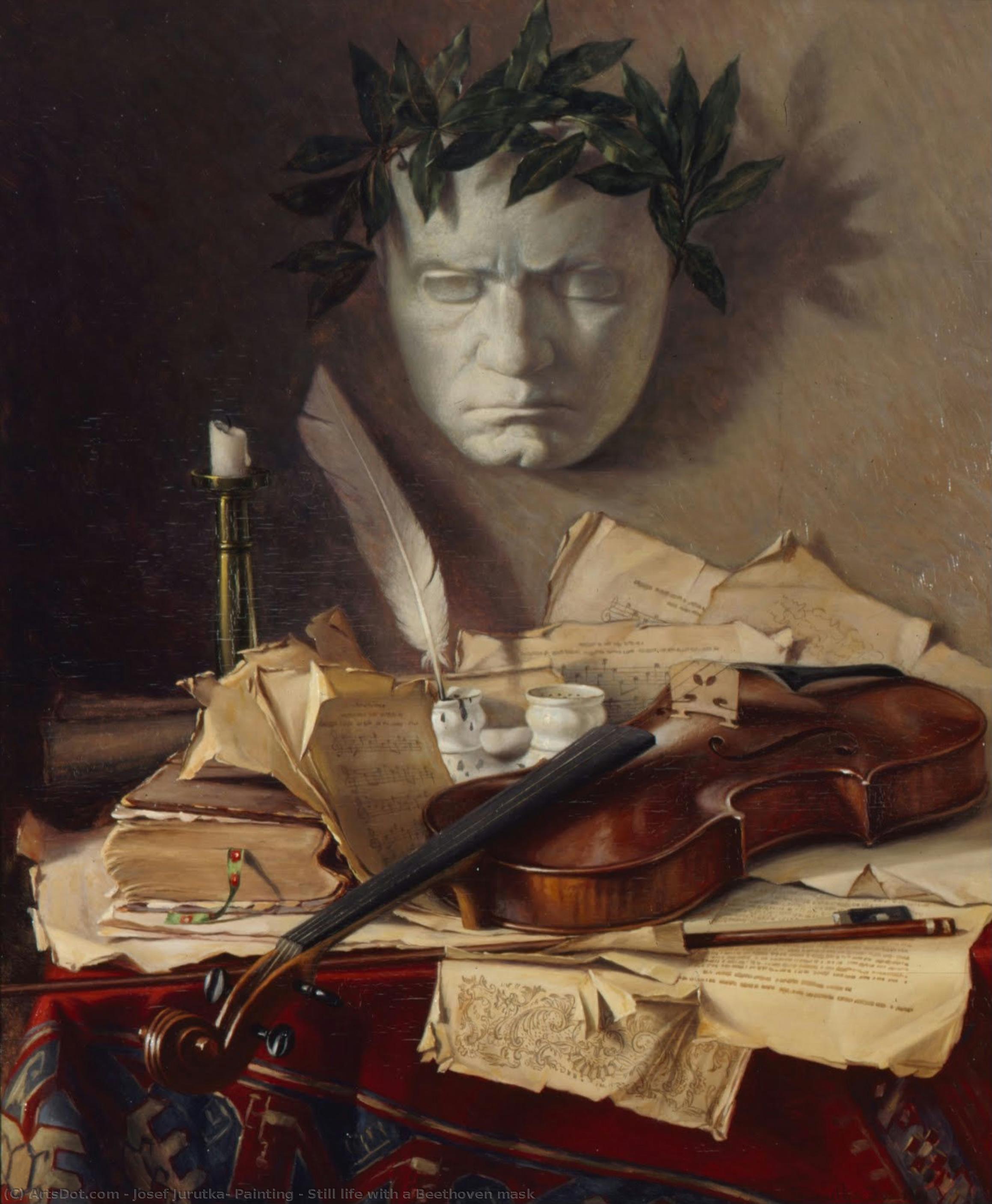Still Life With A Beethoven Mask — Josef Jurutka, Painting