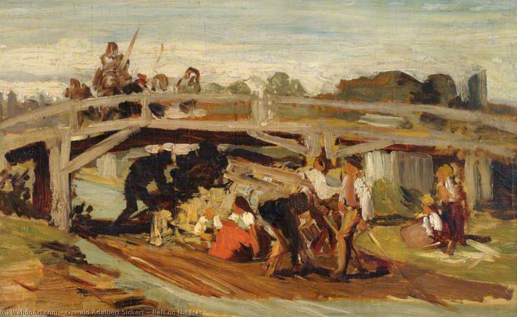 Raft On The Isar — Oswald Adalbert Sickert