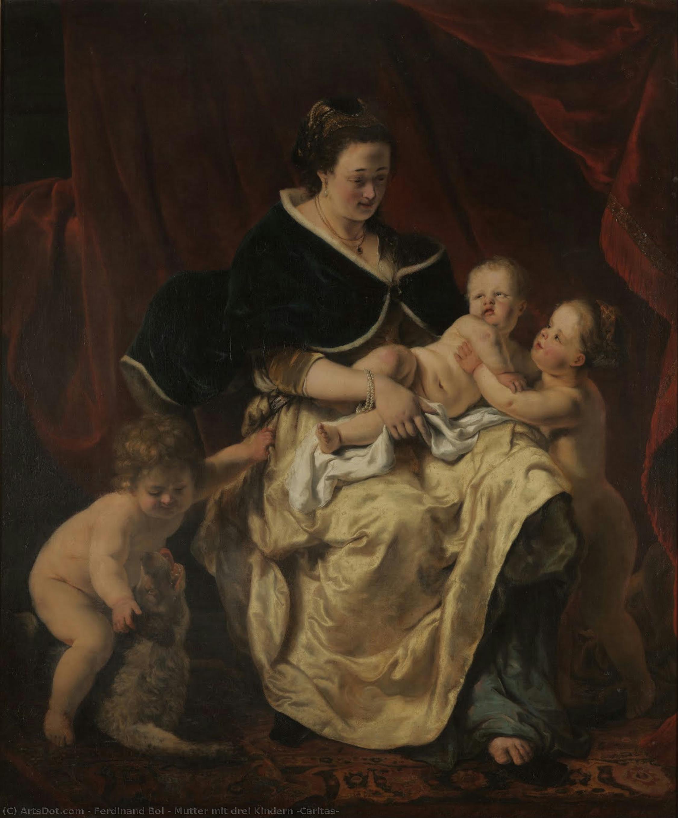 Mutter Mit Drei Kindern (caritas) — Ferdinand Bol