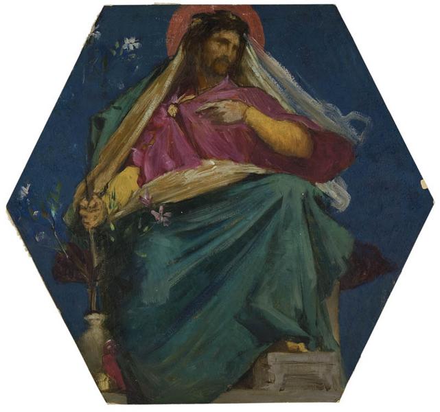 Deux Prophètes Isaïe Et Jérémie. Deux Angelots — Jules Elie Delauney