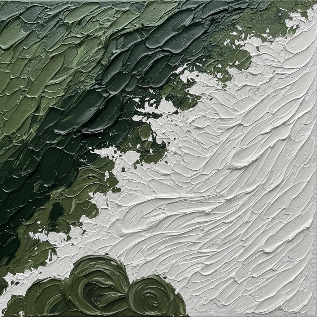 Fragmented Shadows And Cresting White: A Monumental Study In Impasto Tension — David Moreau