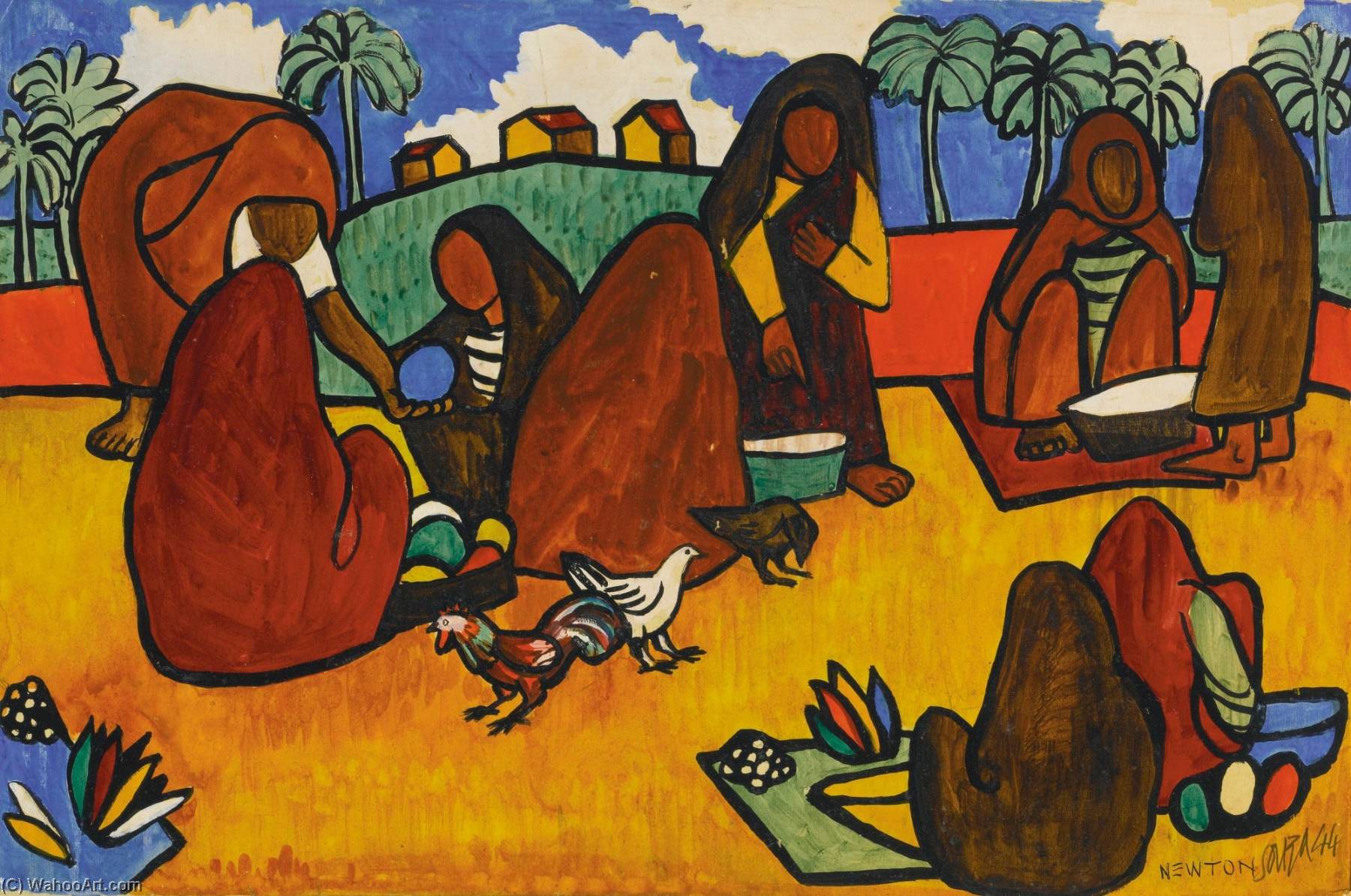 Goan Peasants In The Market — Francis Newton Souza