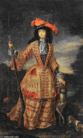 Anna Maria Luisa De' Medici In Hunting Dress — Johan Francois Douven