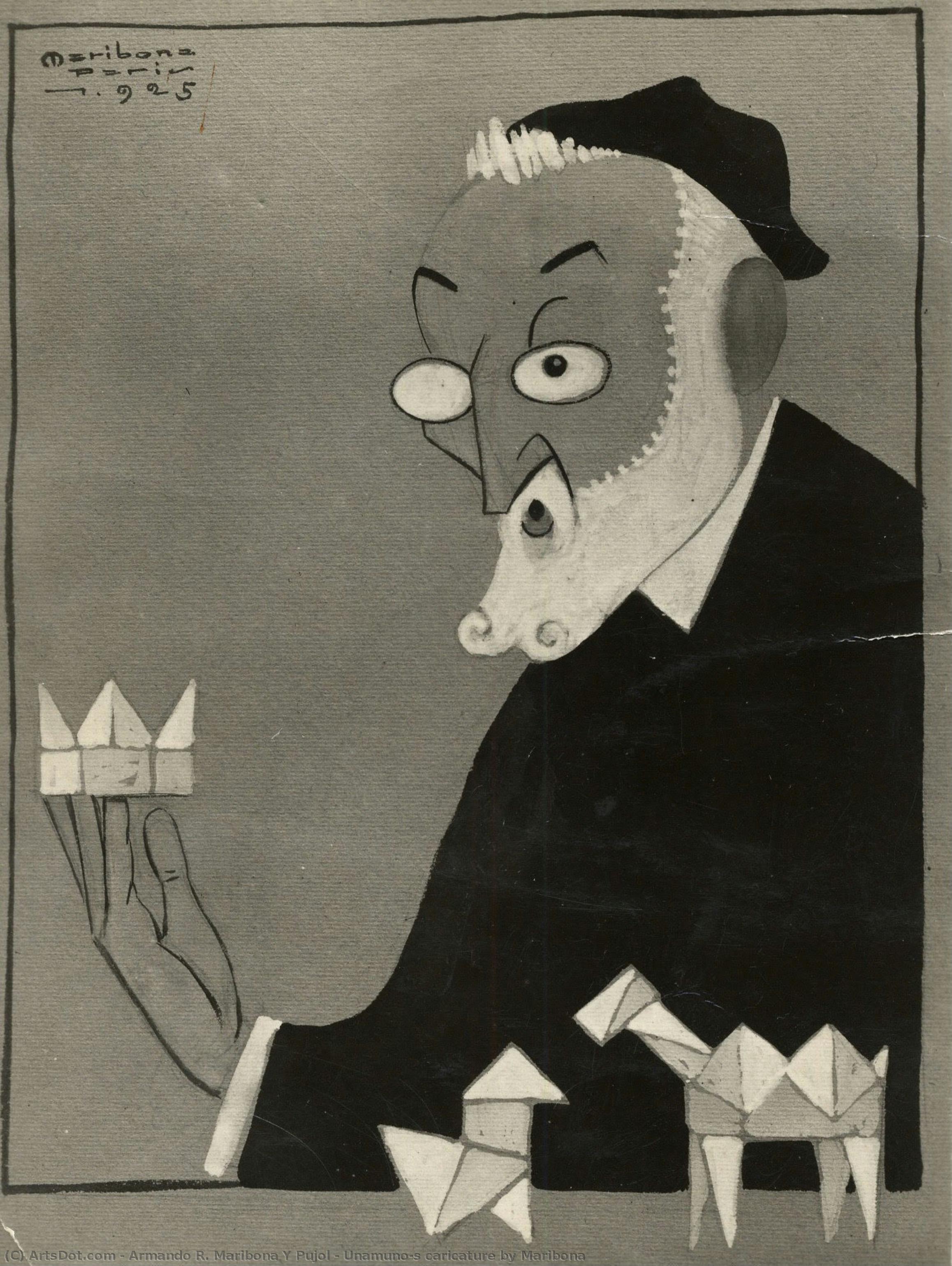 Unamuno´s Caricature By Maribona — Armando Maribona