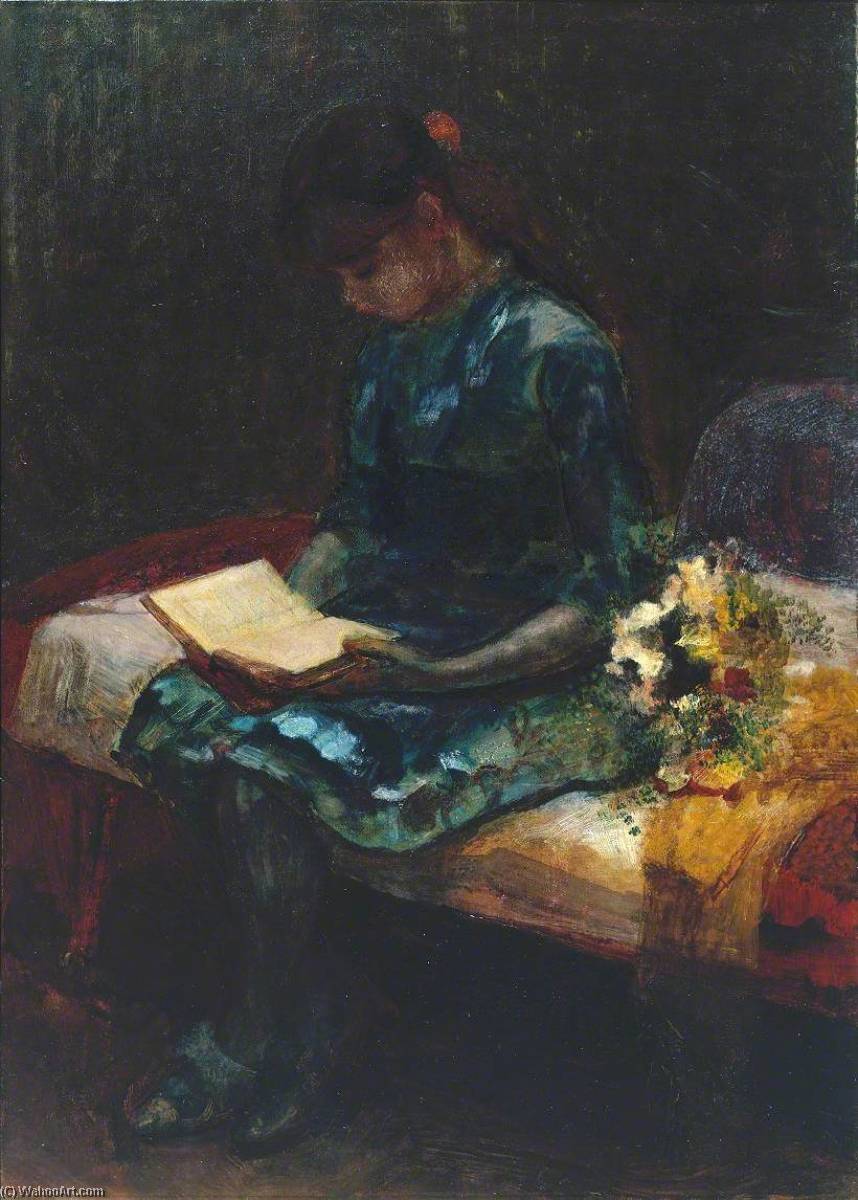 A Girl Reading — Frank Huddlestone Potter