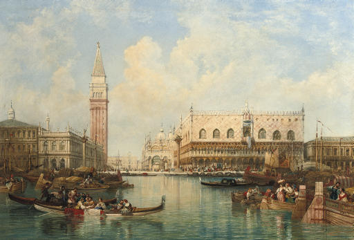 A View Of St. Mark's Square, The Doge's Palace And The Campanile, Venice — William Wyld