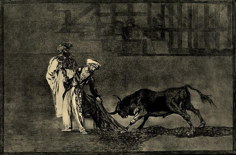 Los Moros Hacen Otro Capeo En Plaza Con Su Albornoz — Francisco José De Goya Y Lucientes
