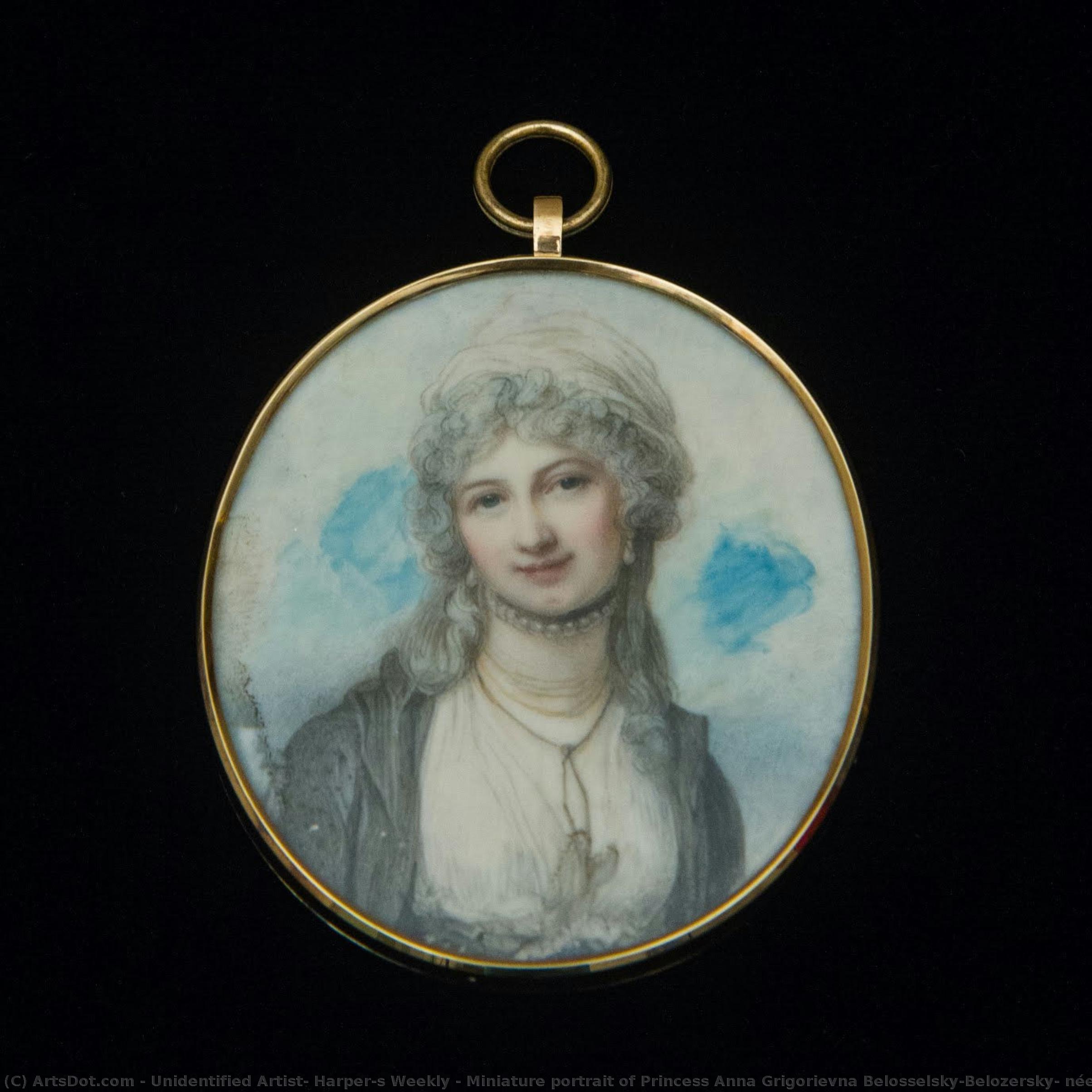 Miniature Portrait Of Princess Anna Grigorievna Belosselsky-belozersky, Née Kozitskaia — Unidentifizierter Künstler, Harper's Weekly