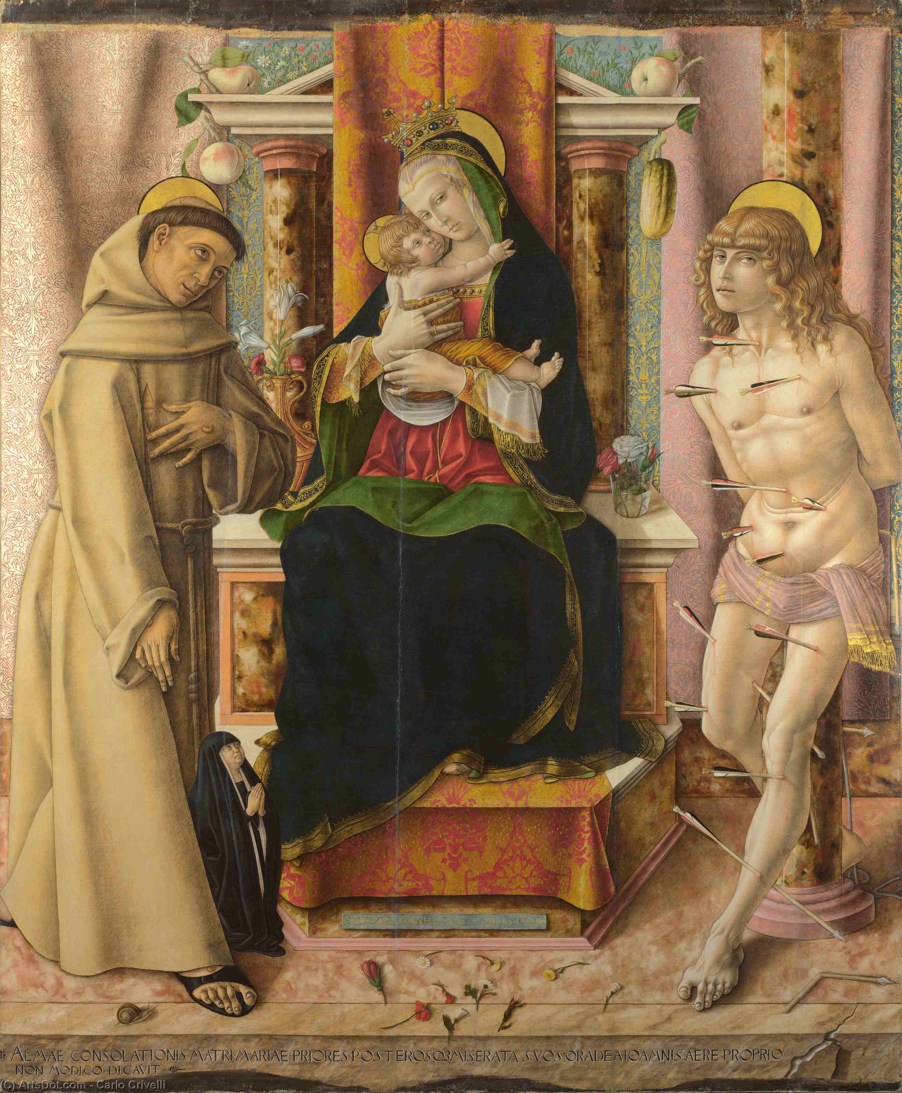 The Madonna Enthroned With Child, San Francisc And San Sebastian — Carlo Crivelli