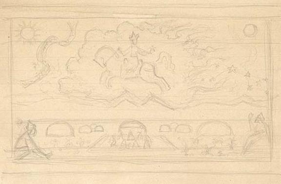 Composition Sketch For ''great Horseman'' — Николай Константинович Роерих