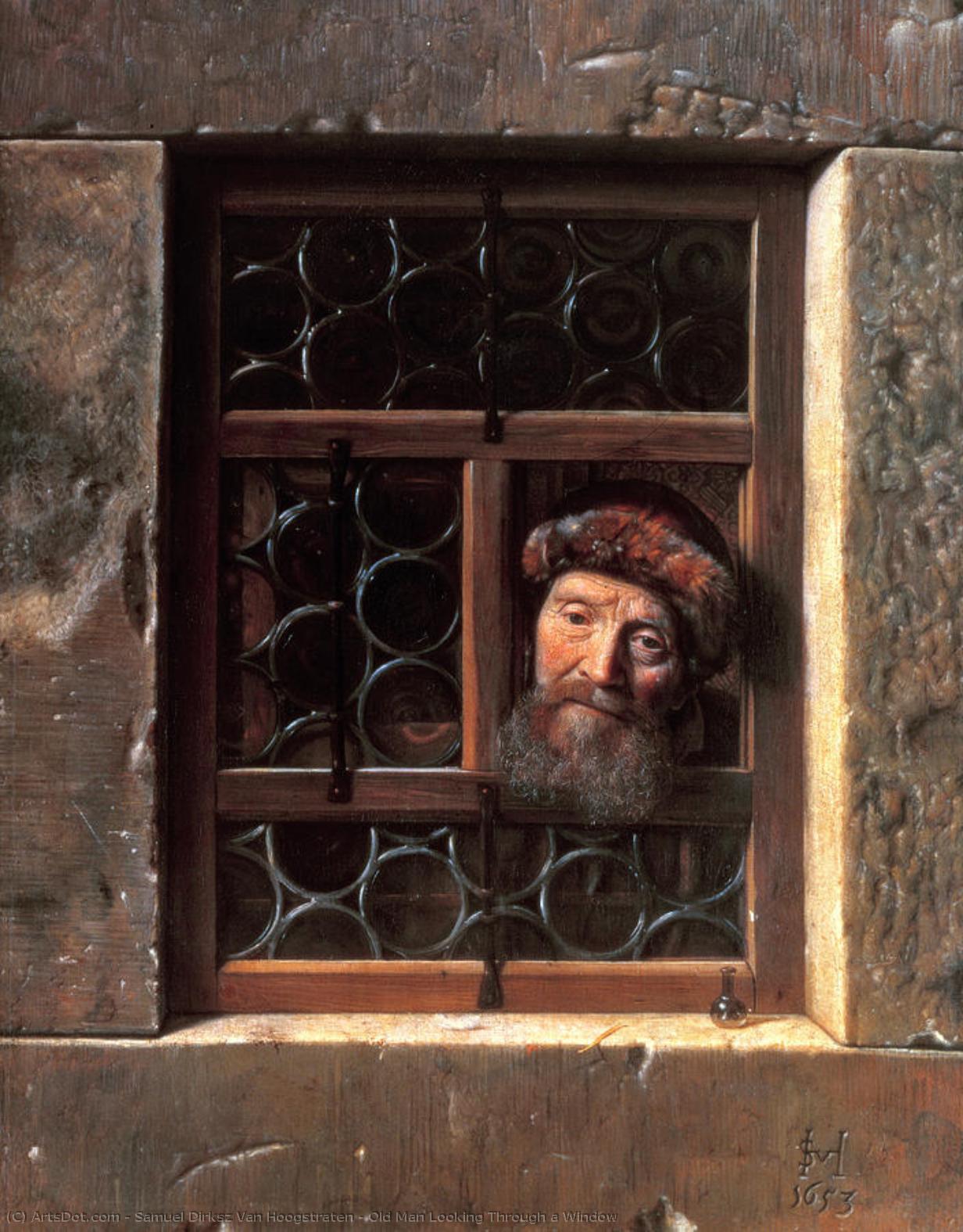 Old Man Looking Through A Window — Самвел Ван Хогстратен