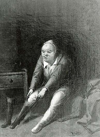 Man Putting On Boots, (painting) — David Gilmour Blythe