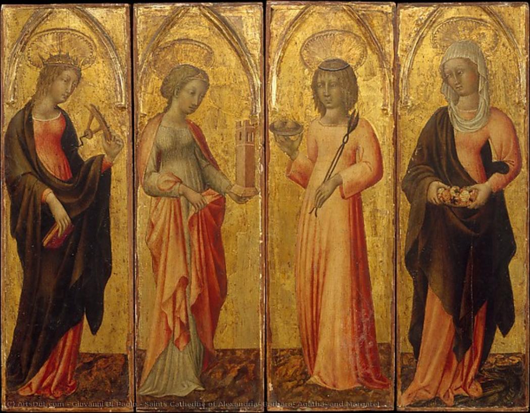 Saints Catherine Of Alexandria, Barbara, Agatha, And Margaret — Giovanni Di Paolo