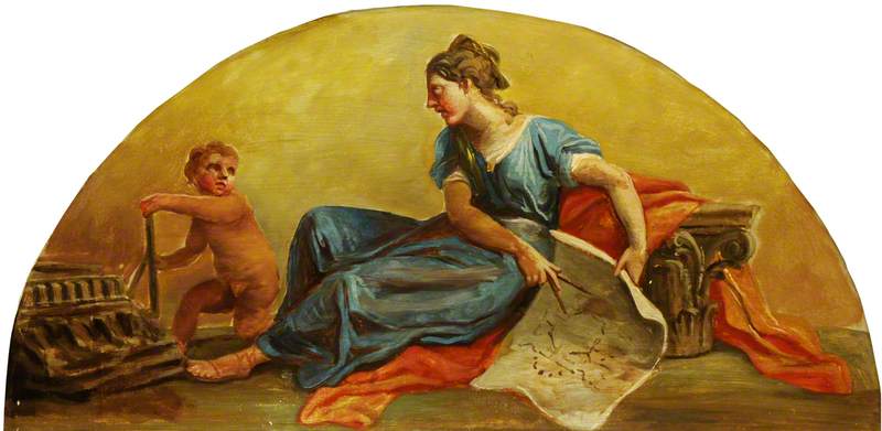 Putto With A Personification Of Architecture — Antonio Zucchi