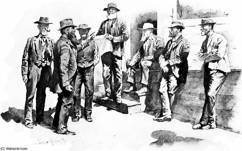 High Finance At The Crossroads — Frederic Remington