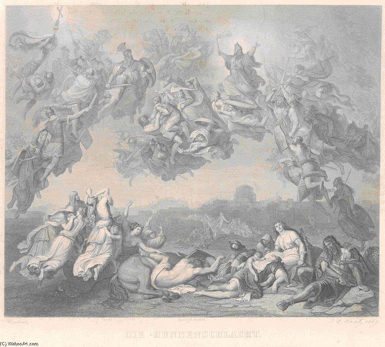 Die Hunnenschlacht Raab Nach Wilhelm Von Kaulbach — Wilhelm Von Kaulbach