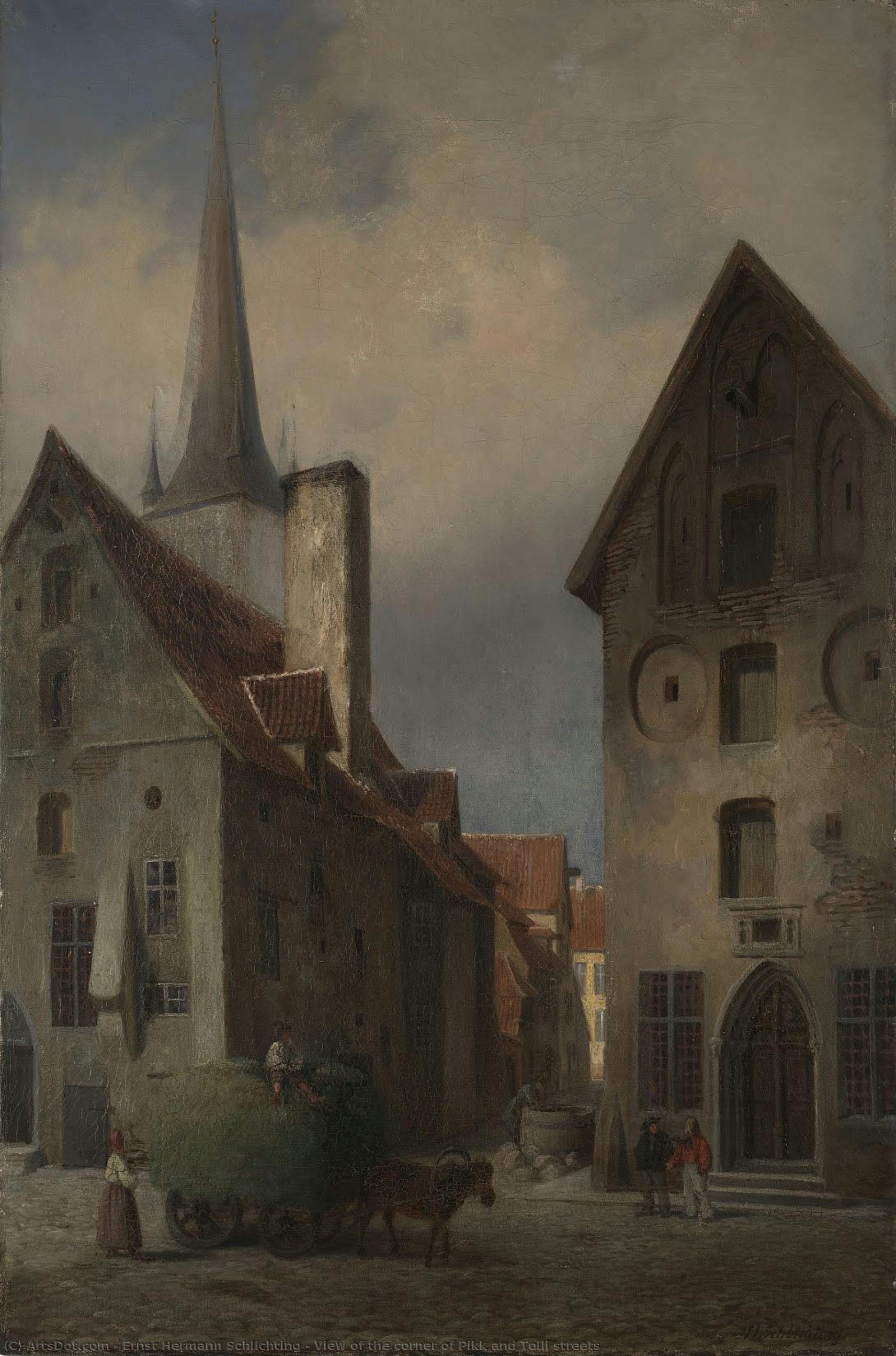 View Of The Corner Of Pikk And Tolli Streets — Ernst Hermann Schlichting