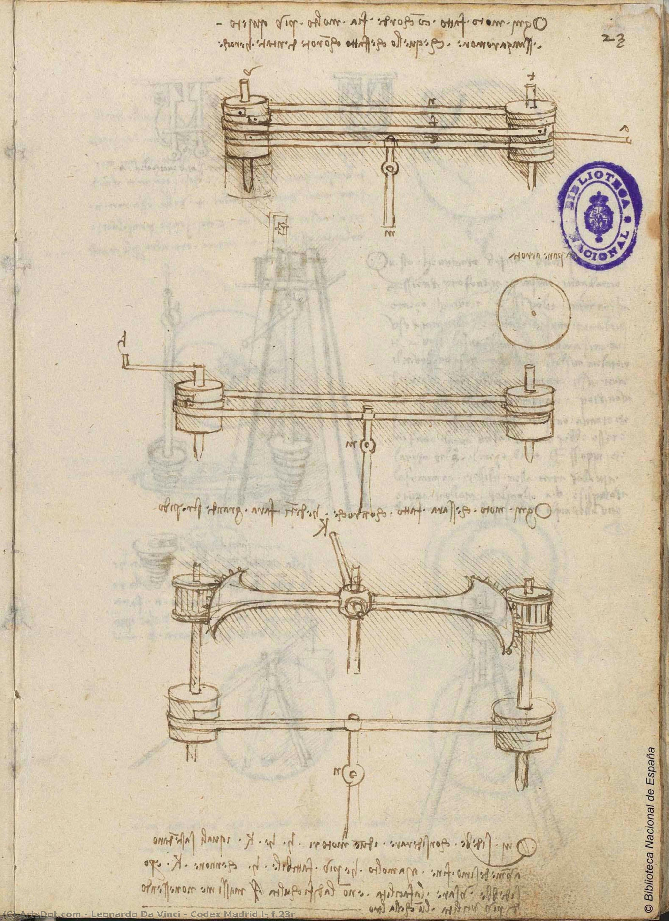 Codex Madrid I, F.23r — Leonardo Da Vinči