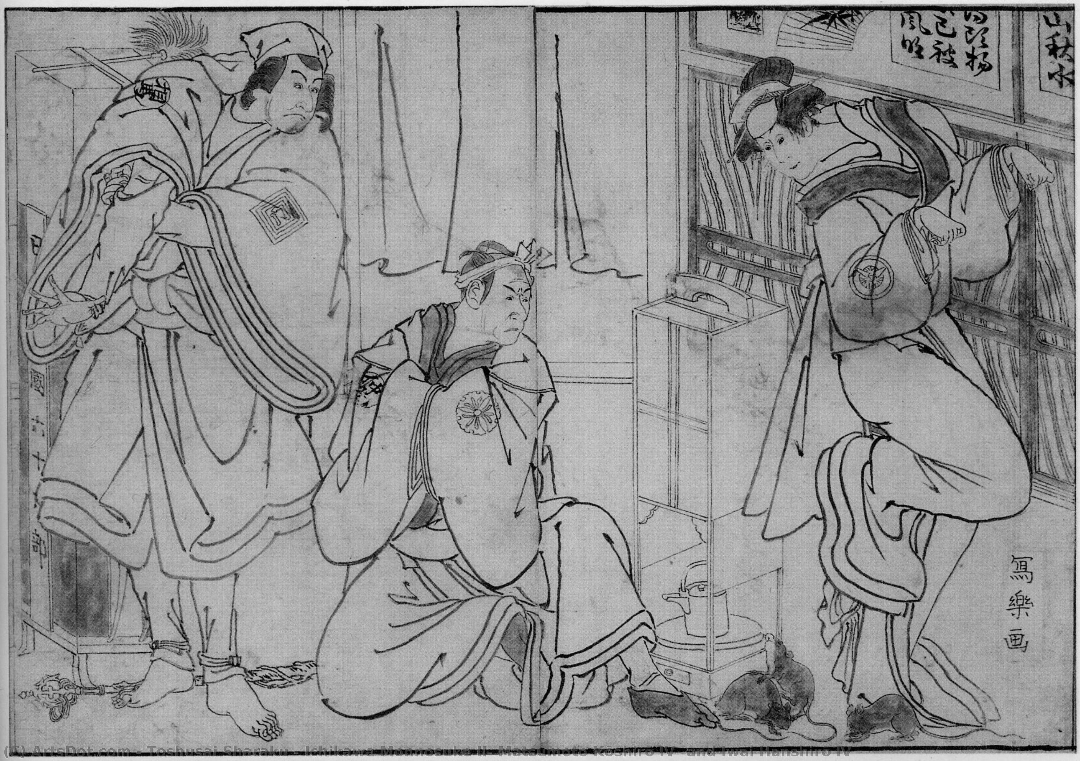 Ichikawa Monnosuke Ii, Matsumoto Kōshirō Iv, And Iwai Hanshirō Iv — Toshusai Sharaku