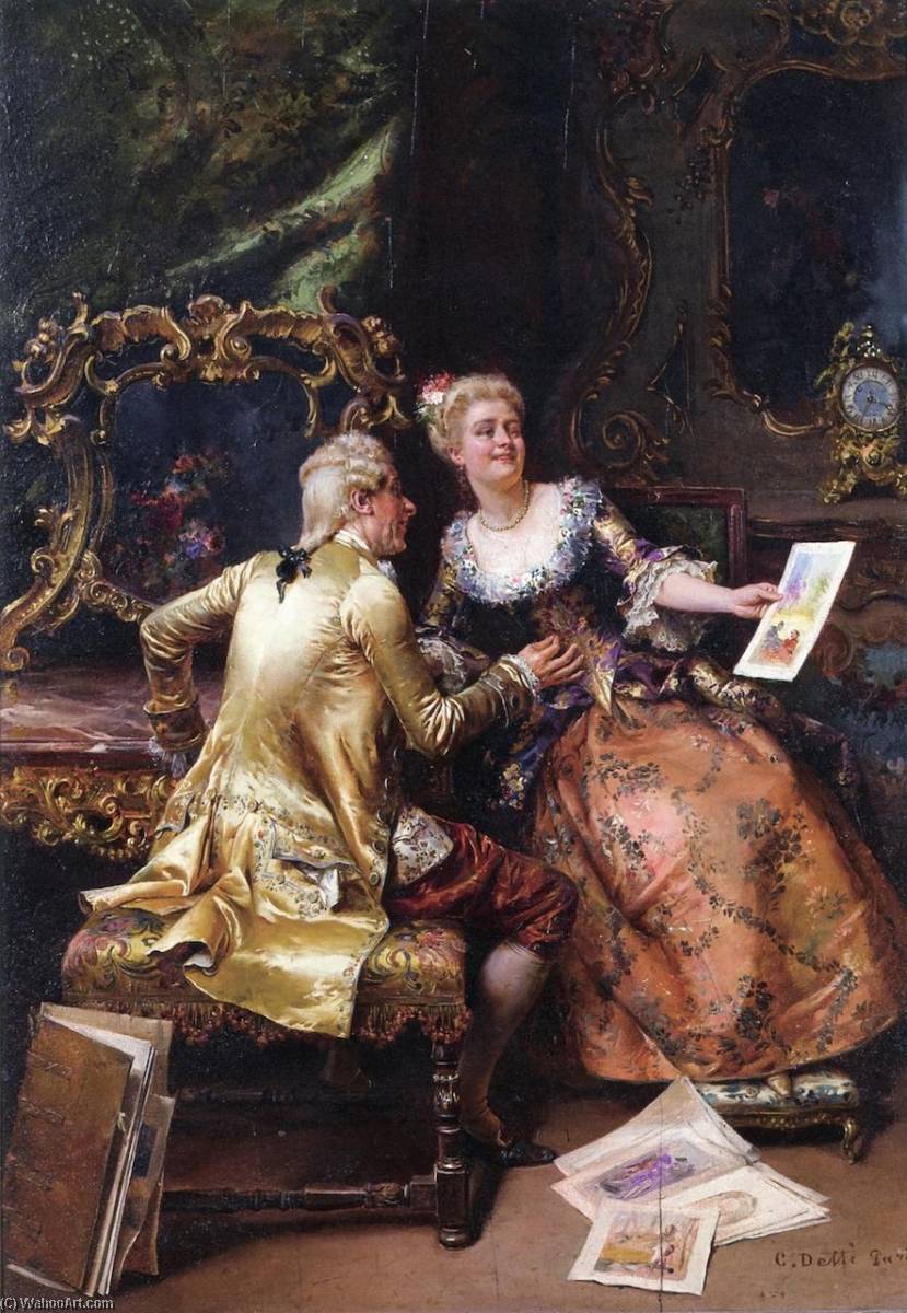 Her Drawing Master's Critique — Cesare Auguste Detti