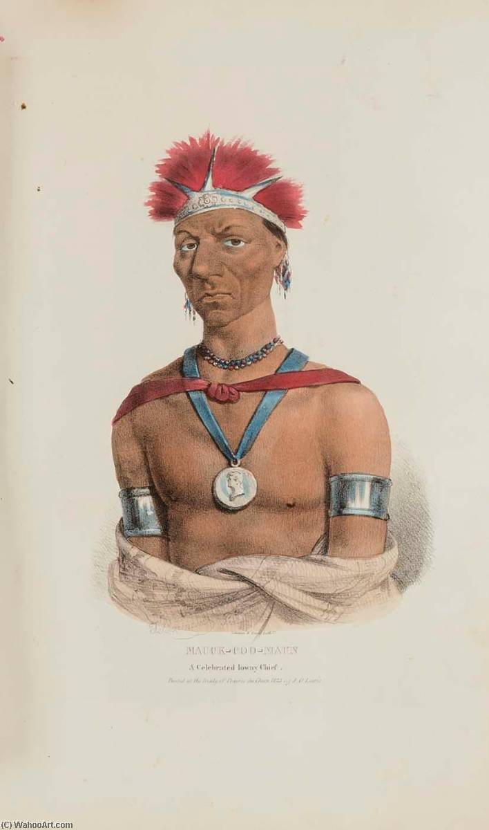 Mauck Coomaun A Celebrated Ioway Chief, From The Aboriginal Portfolio — James Otto Lewis