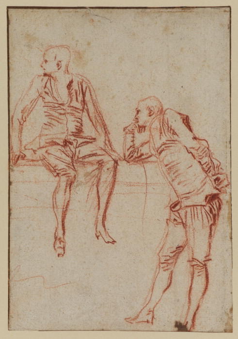 Sheet Of Studies With Two Comedians — Jean-antoine Watteau