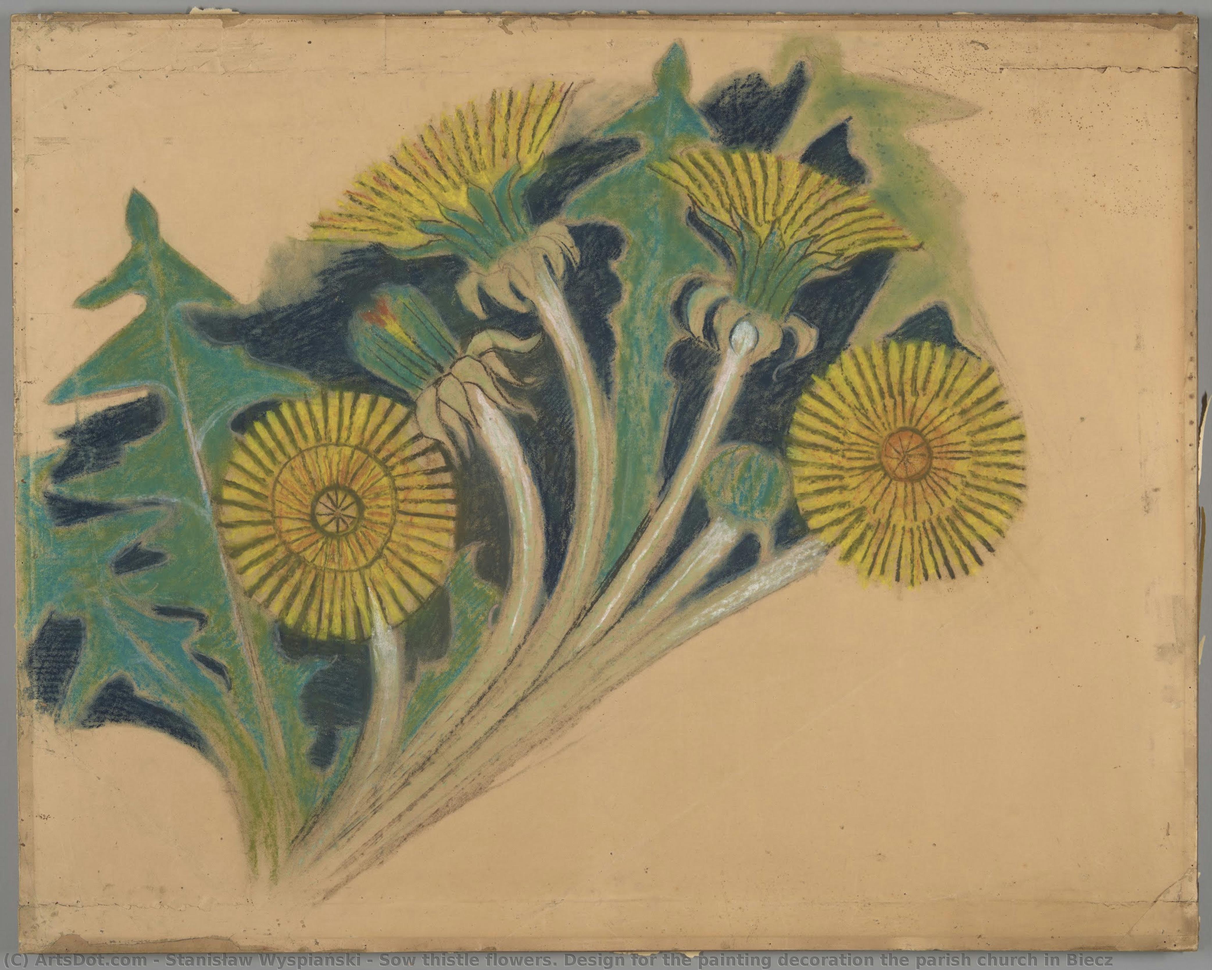 Sow Thistle Flowers. Design For The Painting Decoration The Parish Church In Biecz — Stanislaw Wyspianski