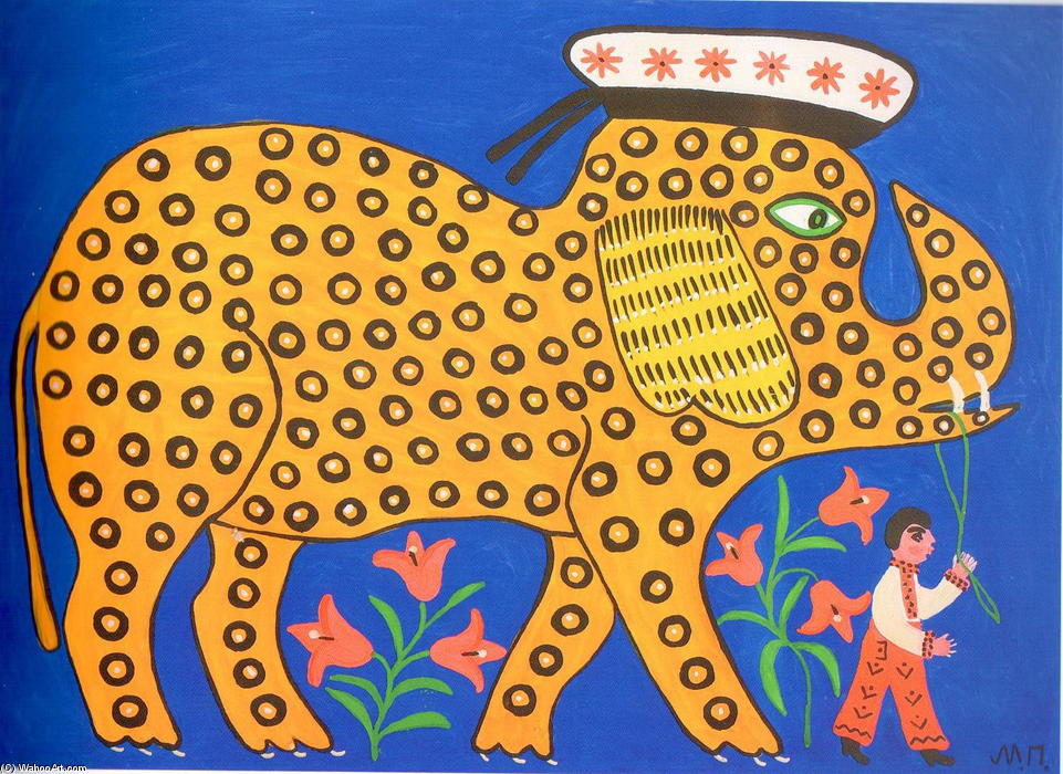The Little Elephant Who Wanted To Be A Sailor — Maria Primachenko