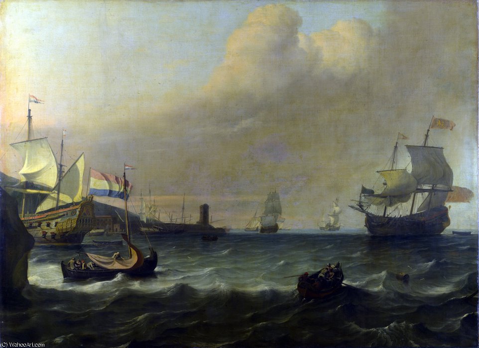 Dutch Men-of-war Entering A Mediterranean Port — Ludolf Backhuysen I