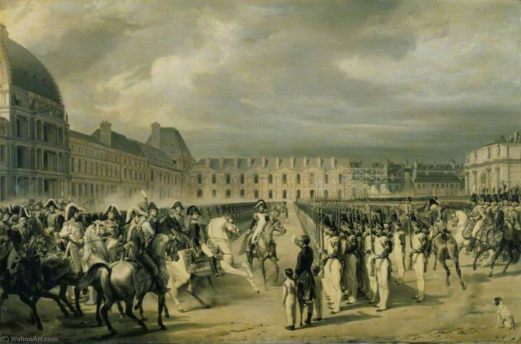 Napoleon Reviewing The Guard In The Place Du Carrousel — Emile Jean Horace Vernet