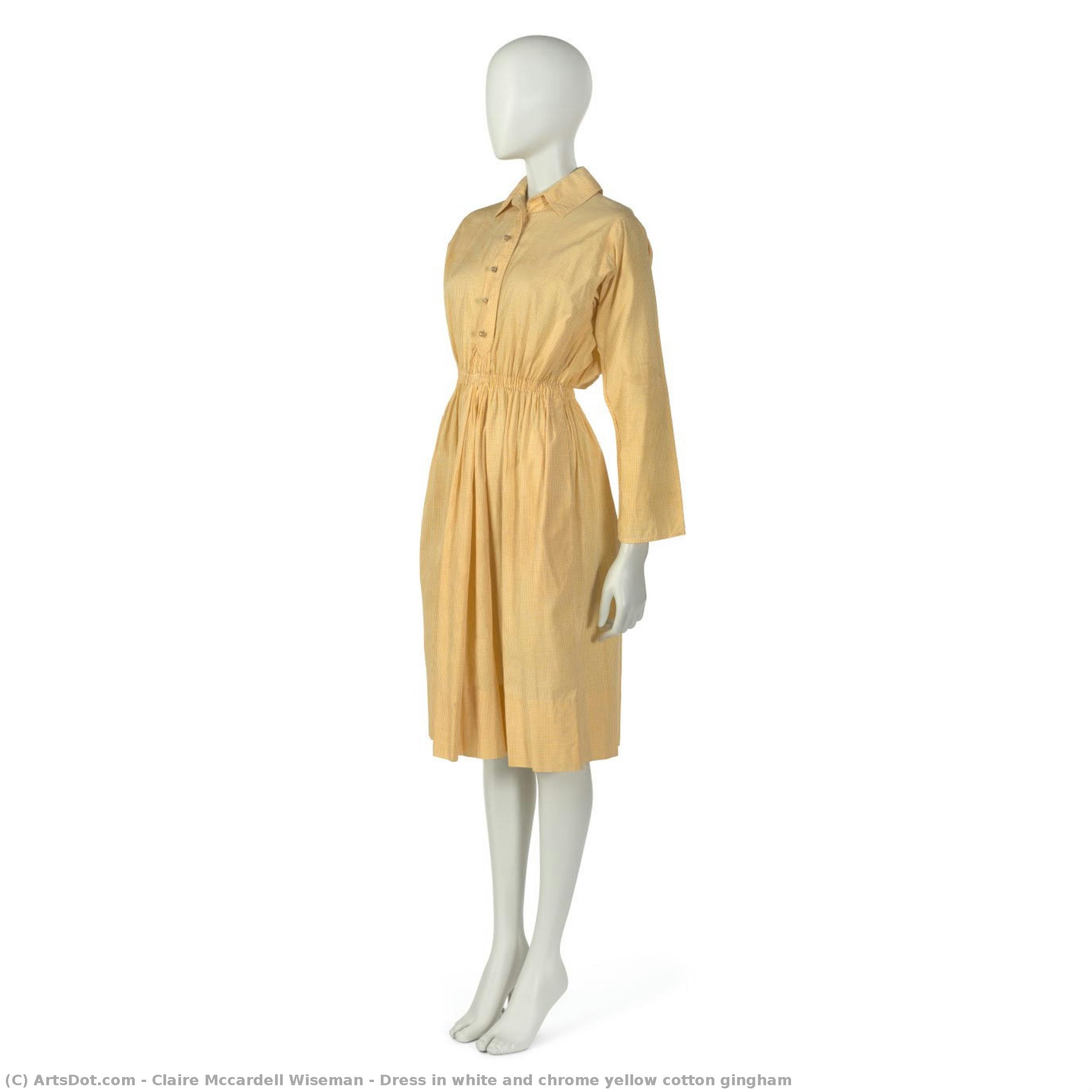 Dress In White And Chrome Yellow Cotton Gingham — Claire Mccardell Wiseman