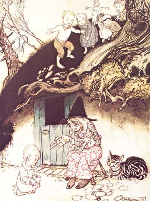 Mother Goose. The Old Woman Who Lived Under A Hill — Arthur Rackham