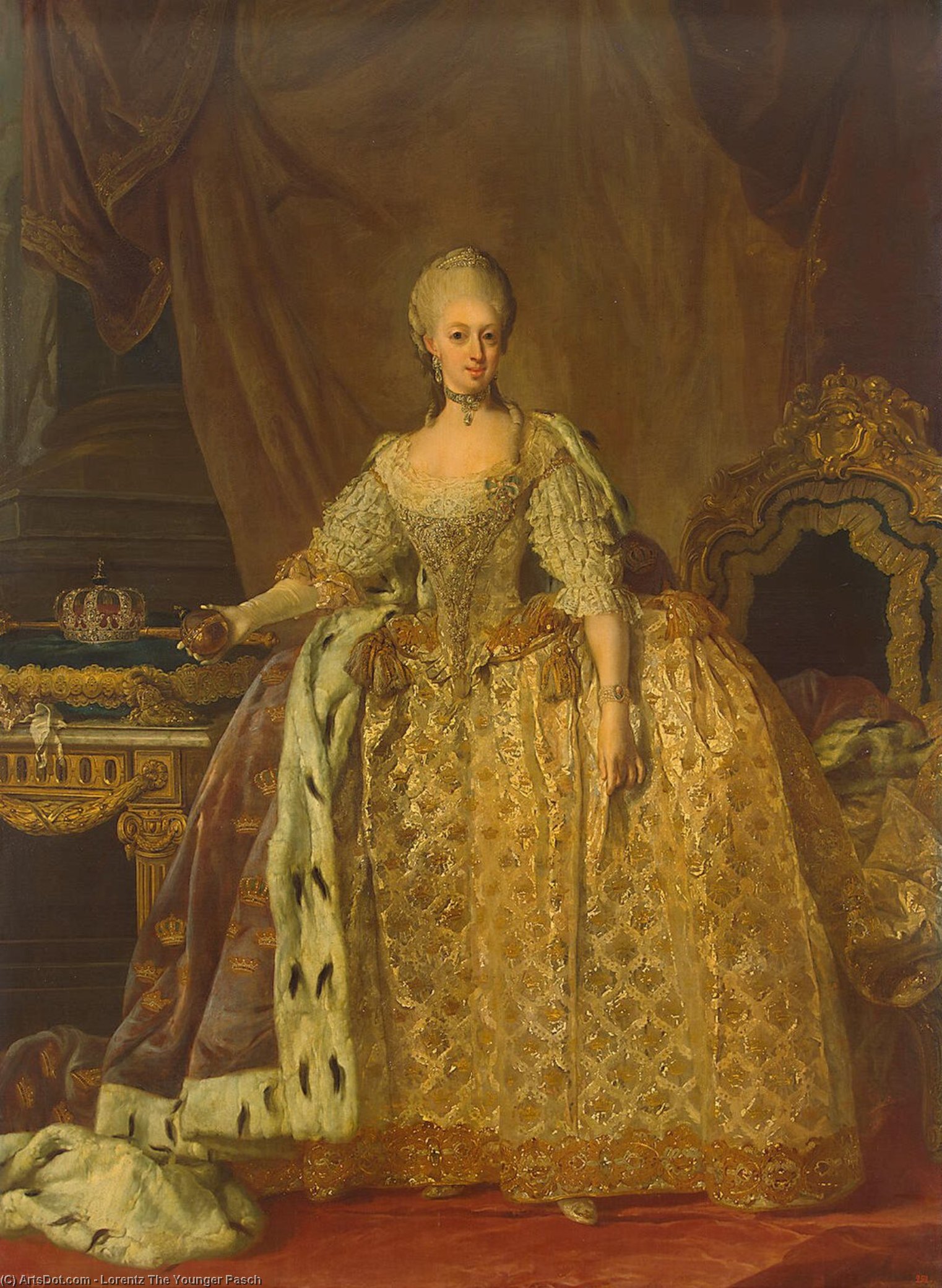 Portrait Of Queen Sophie-magdalene — Lorentz The Younger Pasch