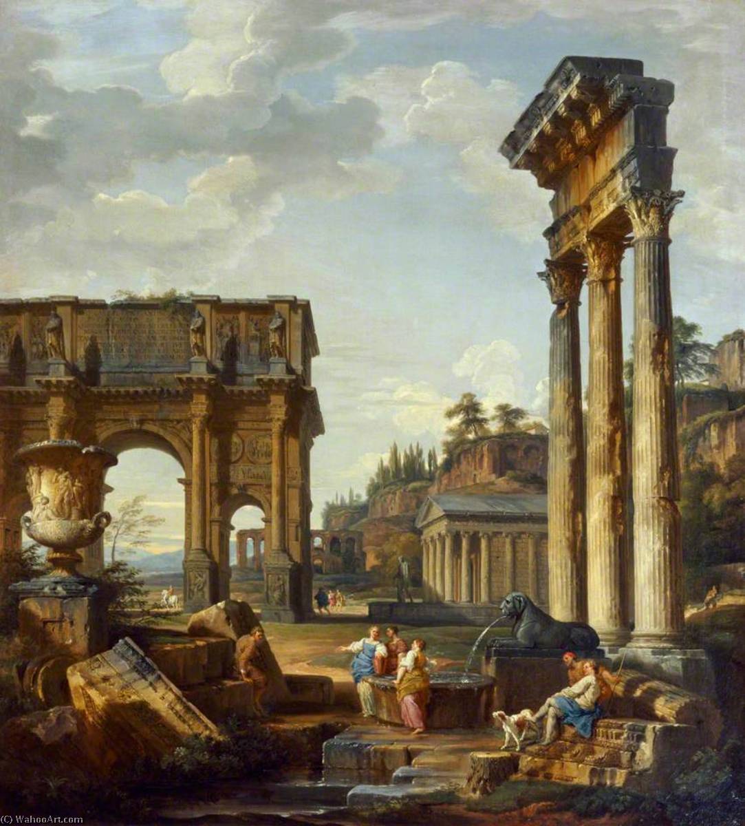 Landscape With The Arch Of Constantine — Giovanni Paolo Panini