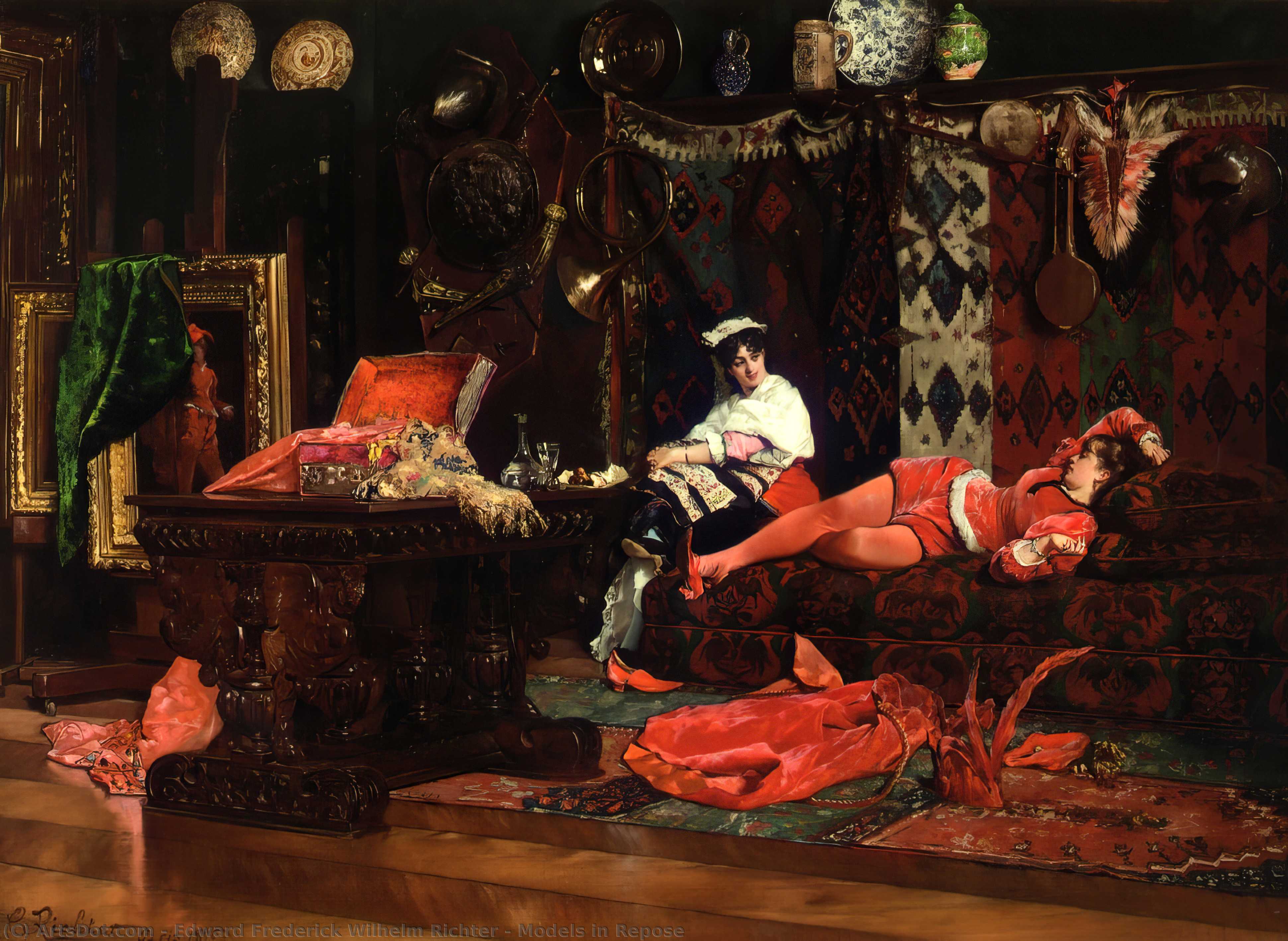 Models In Repose — Edouard Frédéric Wilhelm Richter