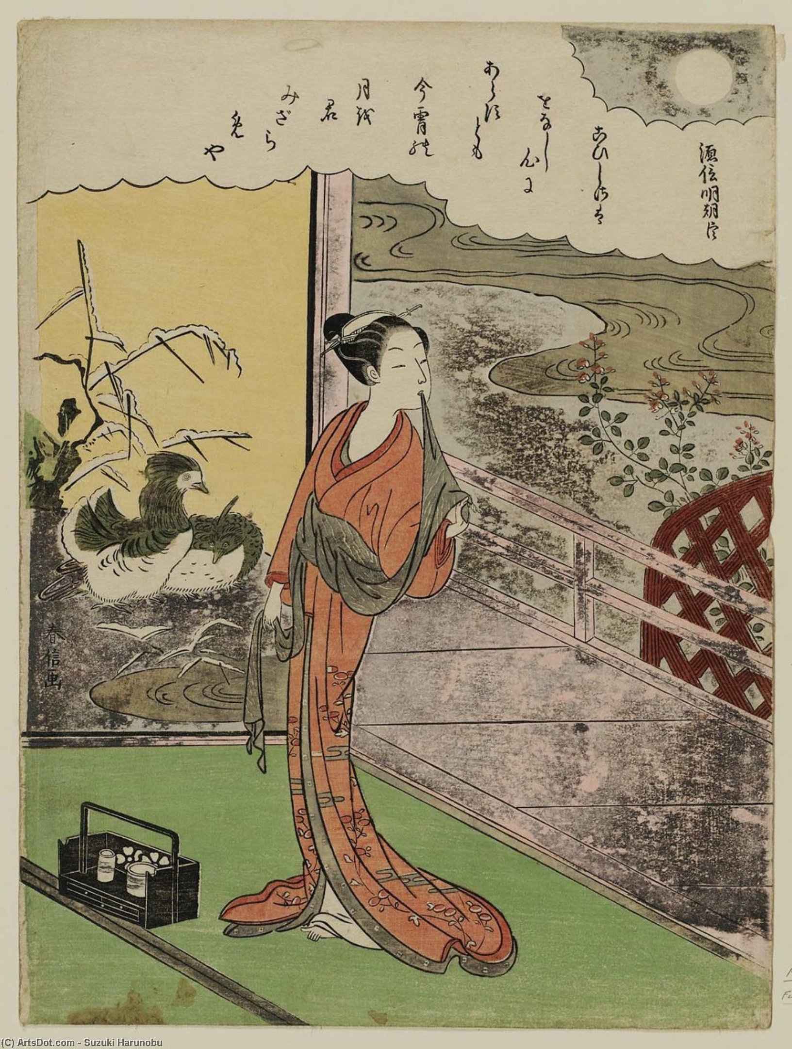 Poem By Minamoto No Nobuakira — Suzuki Harunobu