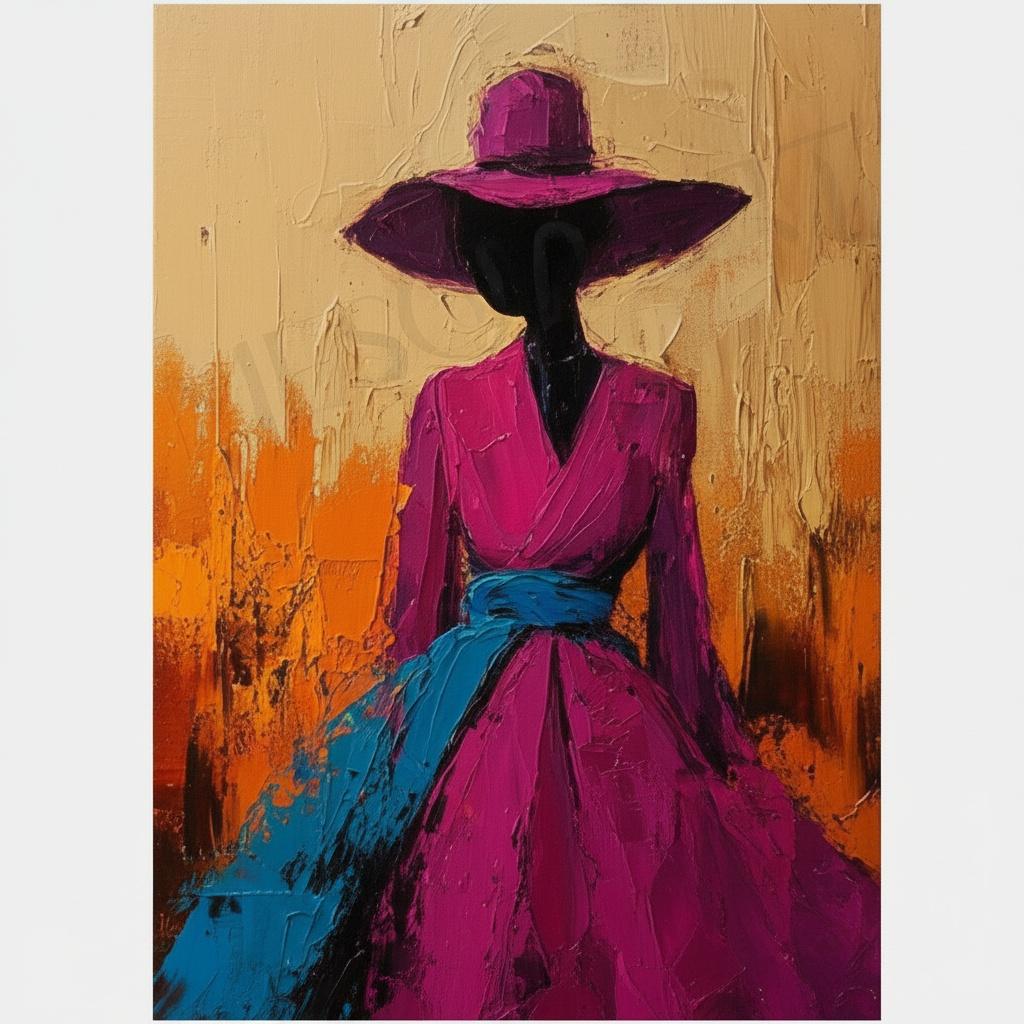 Ephemeral Silhouette In Magenta And Cyan: A Monumental Study Of Expressive Impasto — Christian Noiret