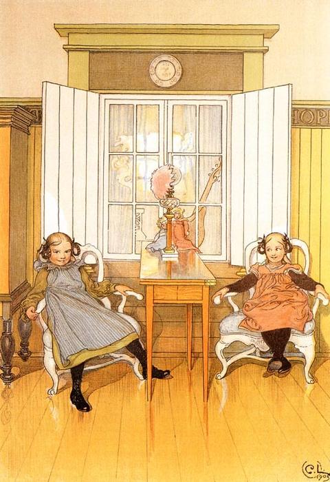 Kersti's Friend Visiting — Carl Larsson