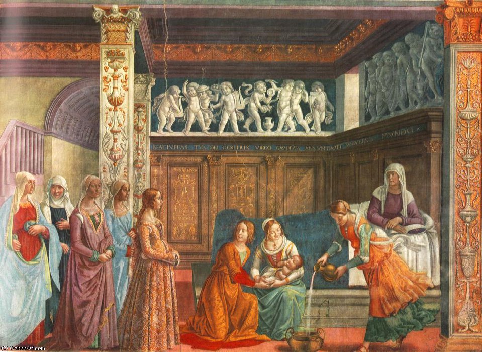 Birth Of Mary, Cappella Tornabuoni, S.maria Nove — Domenico Ghirlandaio