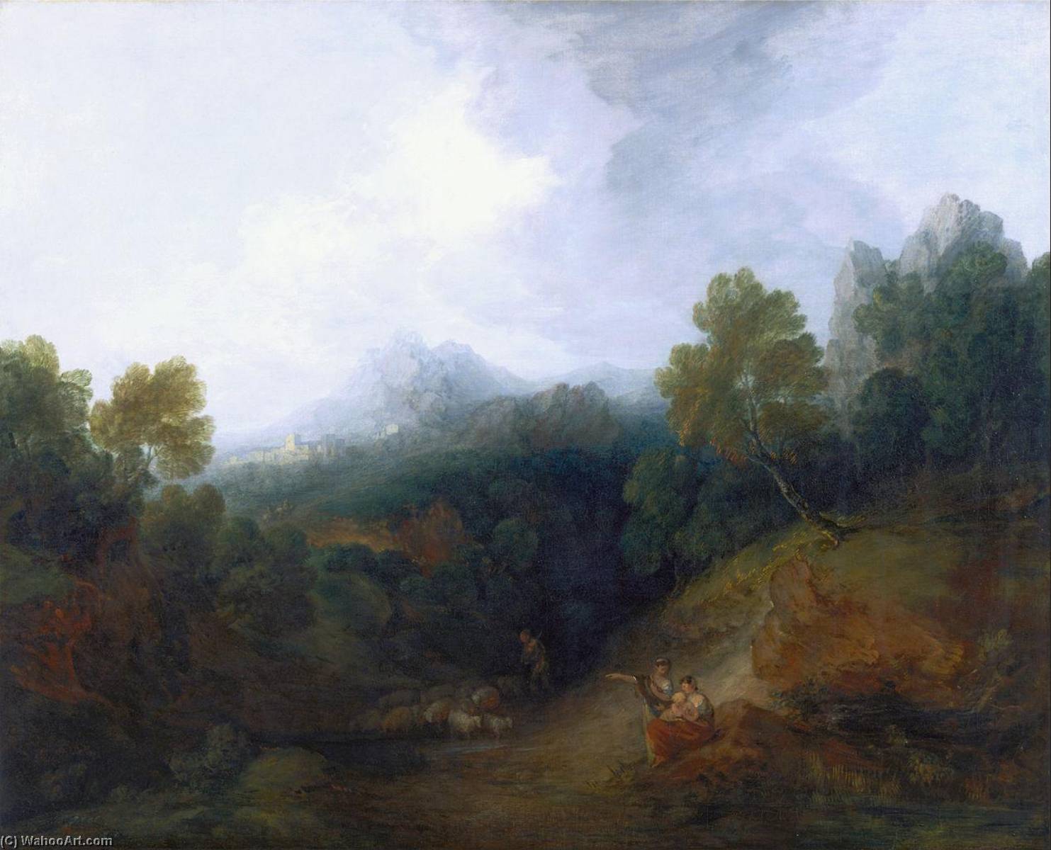 Landscape With A Flock Of Sheep — Thomas Gainsborough