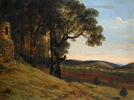 Welsh Landscape With Oak Trees By A Ruin — Thomas Jones