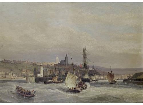 Entrance To The Harbour Of Boulogne — Cornelis Christiaan Dommelshuizen