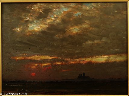 Lincoln Cathedral At Sunset — Albert Gudvin