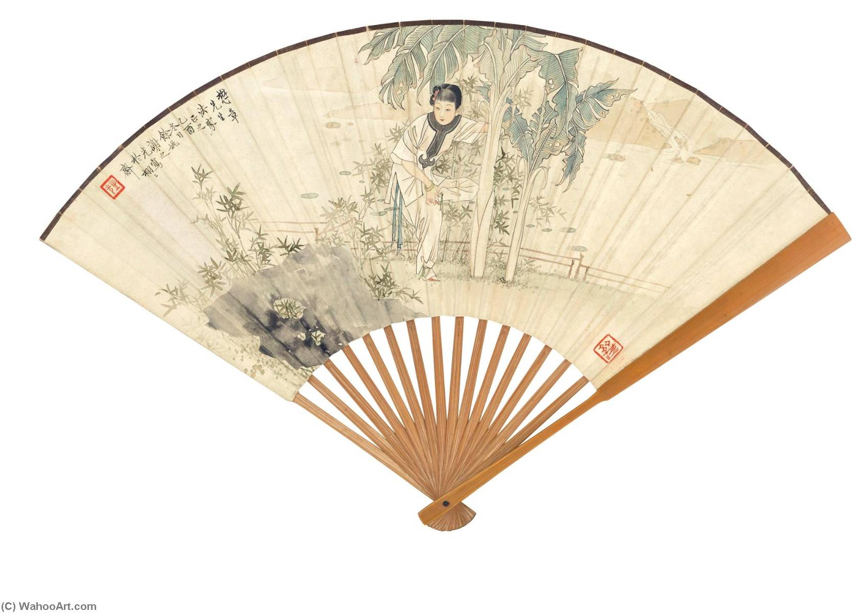 Lady Under The Plantain Leaves Calligraphy — Xie Zhiguang