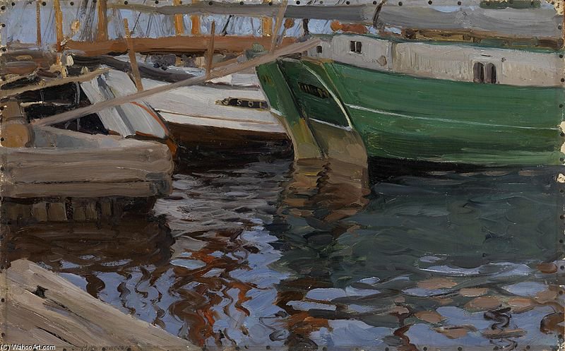 Boats In Arkhangelsk Port — Sergey Arsenievich Vinogradov