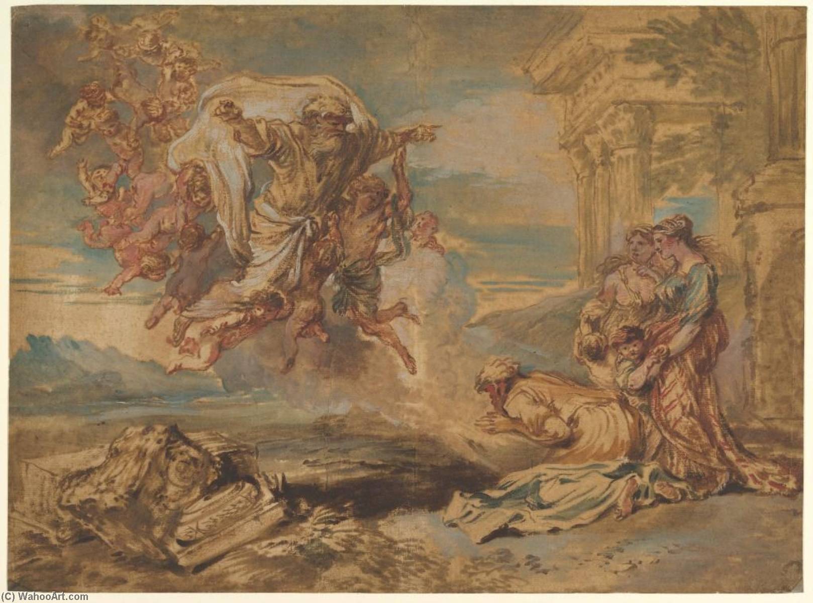 God The Father Appearing To Jacob — Giovanni Benedetto Castiglione